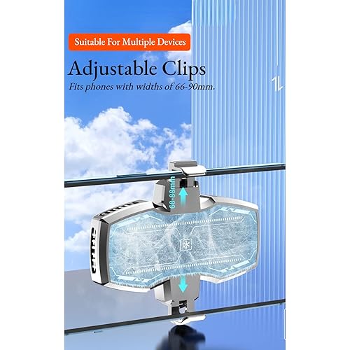 Miniatura 7 de Cell Phone Cooler, Cellphone Radiator with Dual Semiconductor Cooling Chip, Mobile Phones with a Width of 6 to 8 Cm for Live Streaming, Outdoor