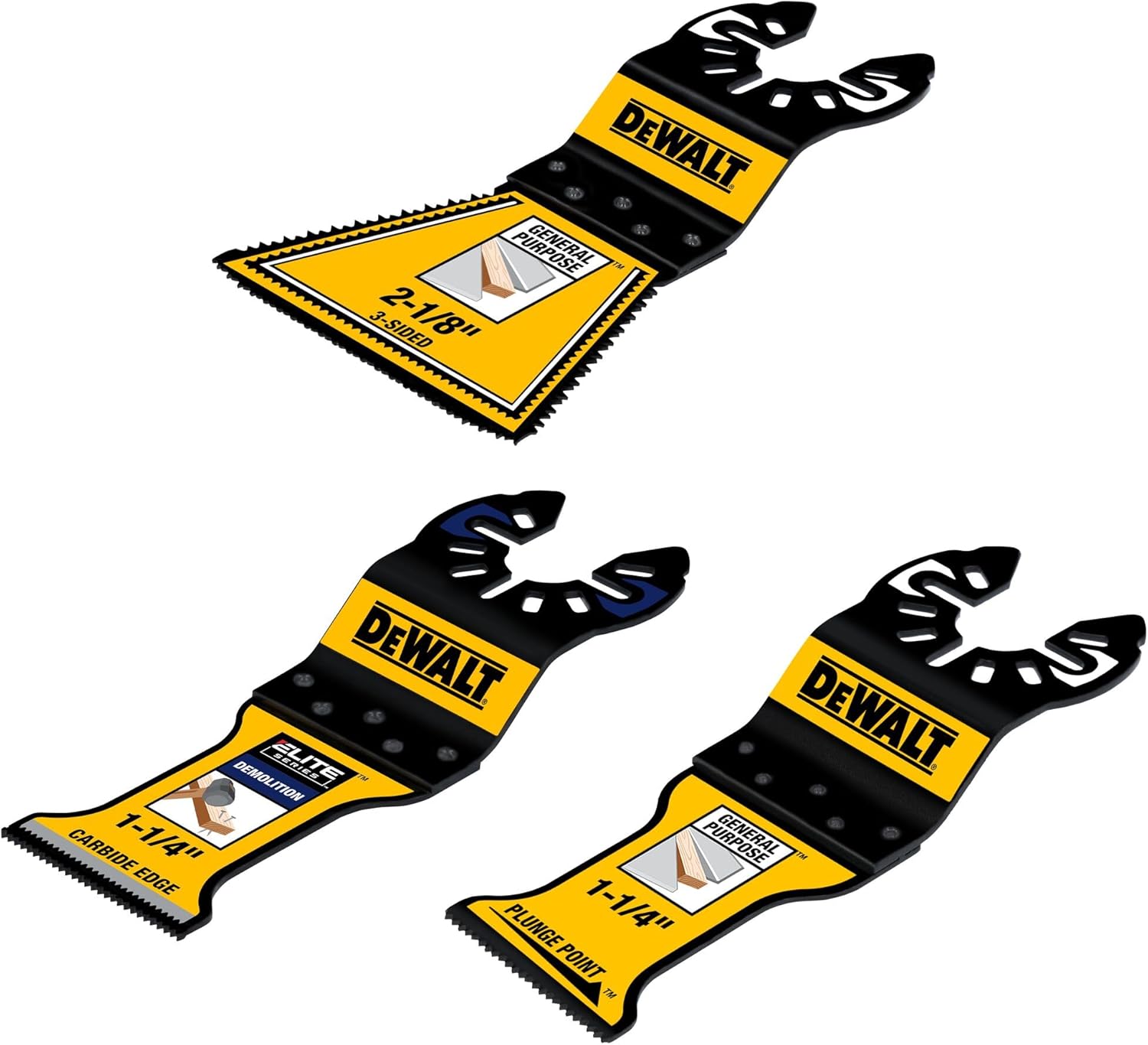 DEWALT PLUNGEPOINT 3-Piece General Purpose Oscillating Tool Blade Assortment Set (DWA423RSET)