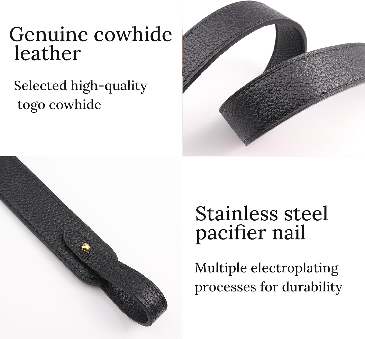 Genuine Leather Purse Strap for Picotin/Lindy/Evelyne Bags Togo Leather Shoulder Straps Replacement for Handbag