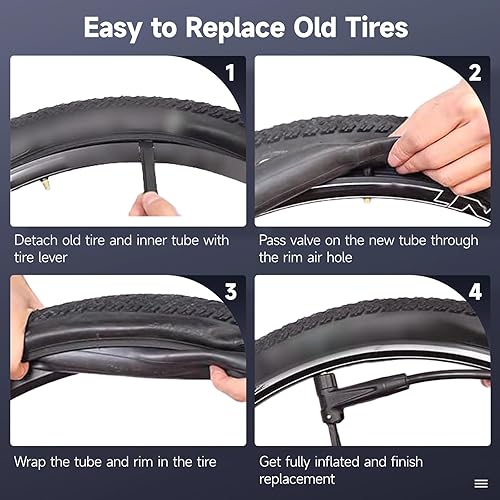 Miniatura 7 de yeesport 2 neumáticos de bicicleta de montaña de 20 x 1.95 pulgadas y 2 tubos de bicicleta de 20 x 1.75 a 2.125 pulgadas, neumáticos de 20 pulgadas