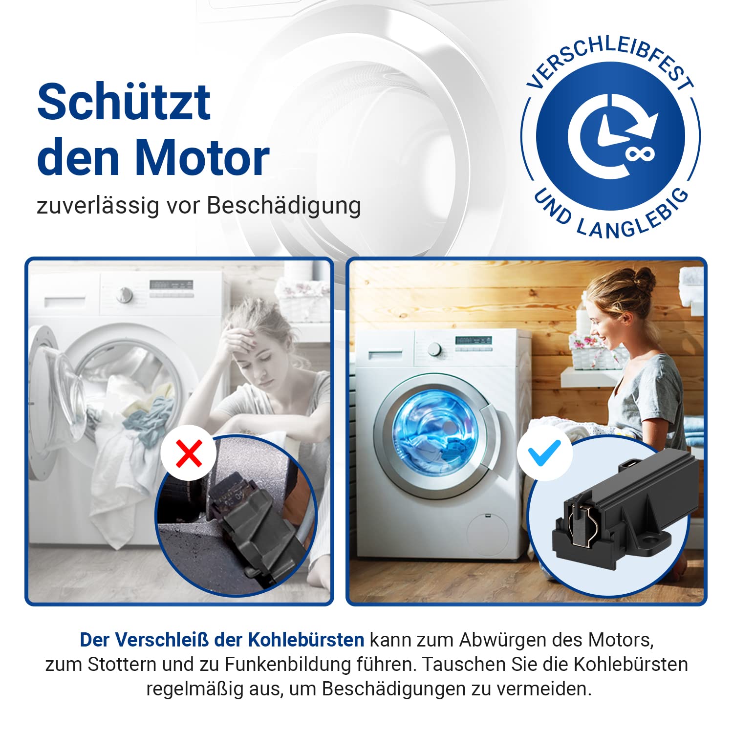 Jeu de charbons moteur pour lave linge Bosch Siemens Viva - Vigier Electroménager Jeu de charbons moteur pour lave linge Bosch Siemens Viva - Vigier Electroménager