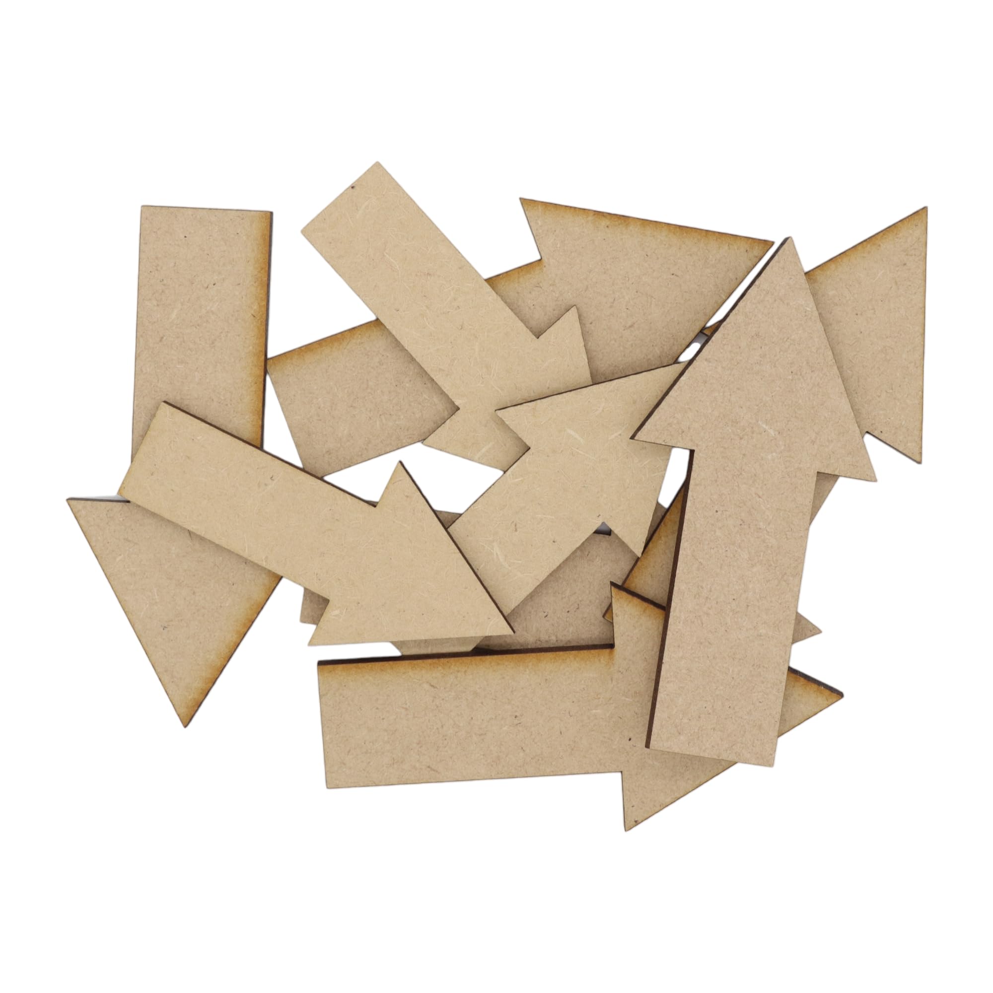 Wooden Arrows Multiple Sizes - MDF Craft Shape Blank Decoration Embellishments Laser Cut DoodleTech (Size: 100mm / Pack: 50)