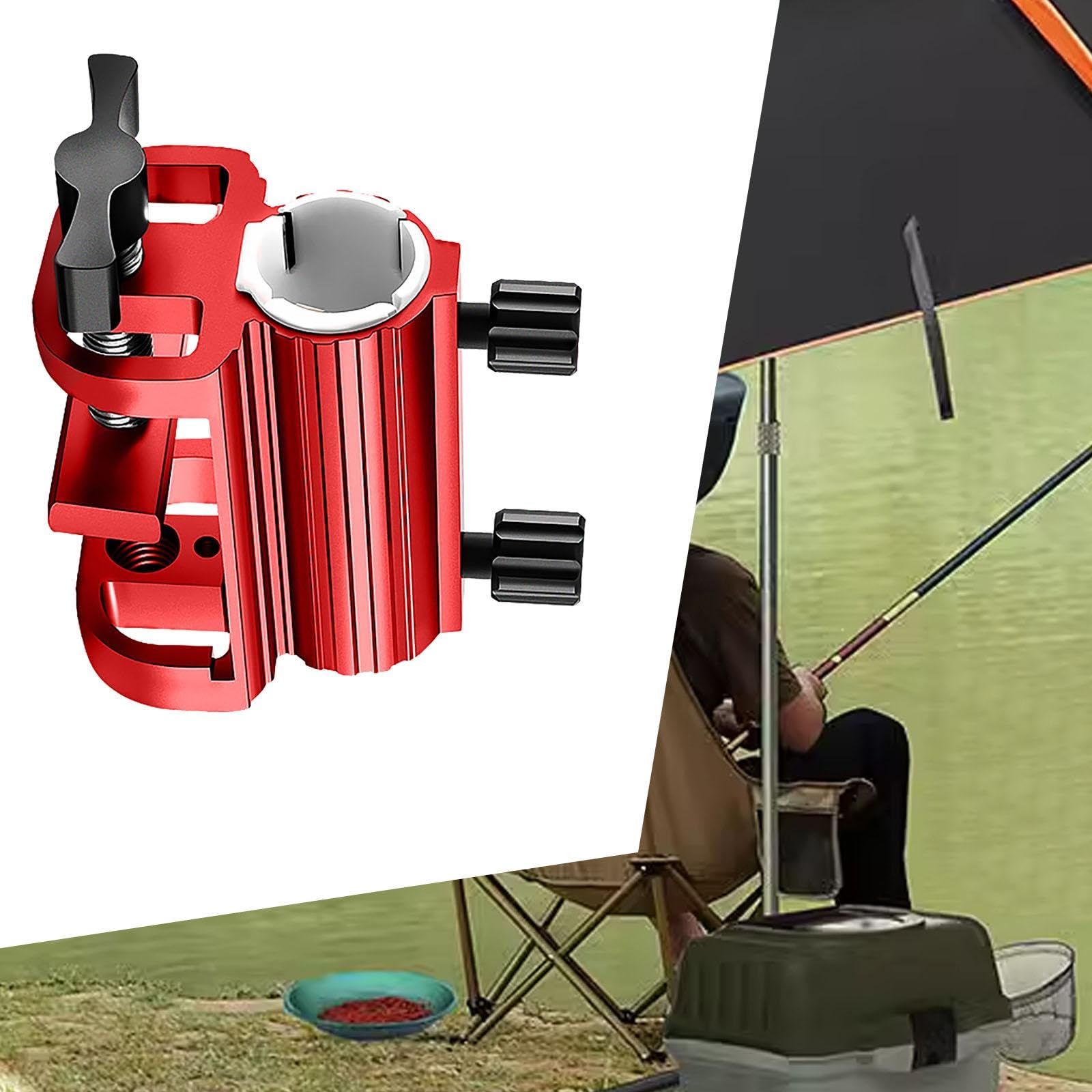 Supporto Ombrellone Parasol Porta Ombrellone Stand Alluminio Base Inserto Terra Regolabile per Pesca Picnics Eventi Sportivi Adatto per Barbecue Uso E, Rosso