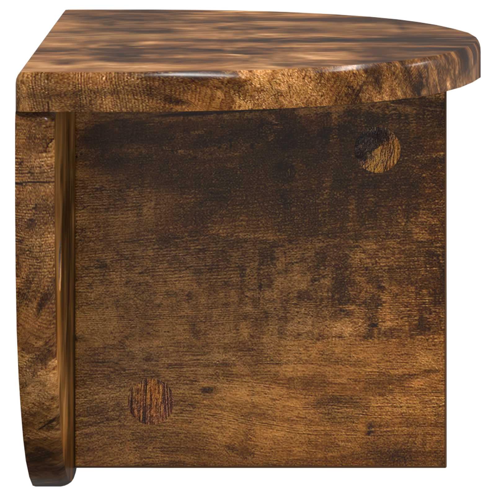 Regał ścienny, zestaw 2 sztuk, dąb wędzony, 38 x 19 x 19 cm, materiał drewnopochodny, wiszący, do salonu, sypialni, biura, uniwersalne regały ścienne