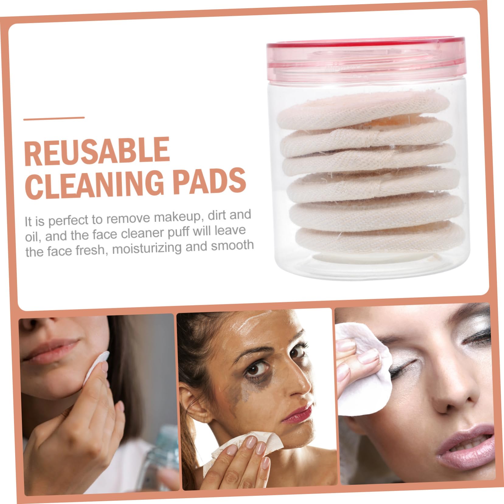COLLBATH 2pcs Makeup Remover Pads Exfoliating Facial Wash Pads for Travel Home Gentle on Skin