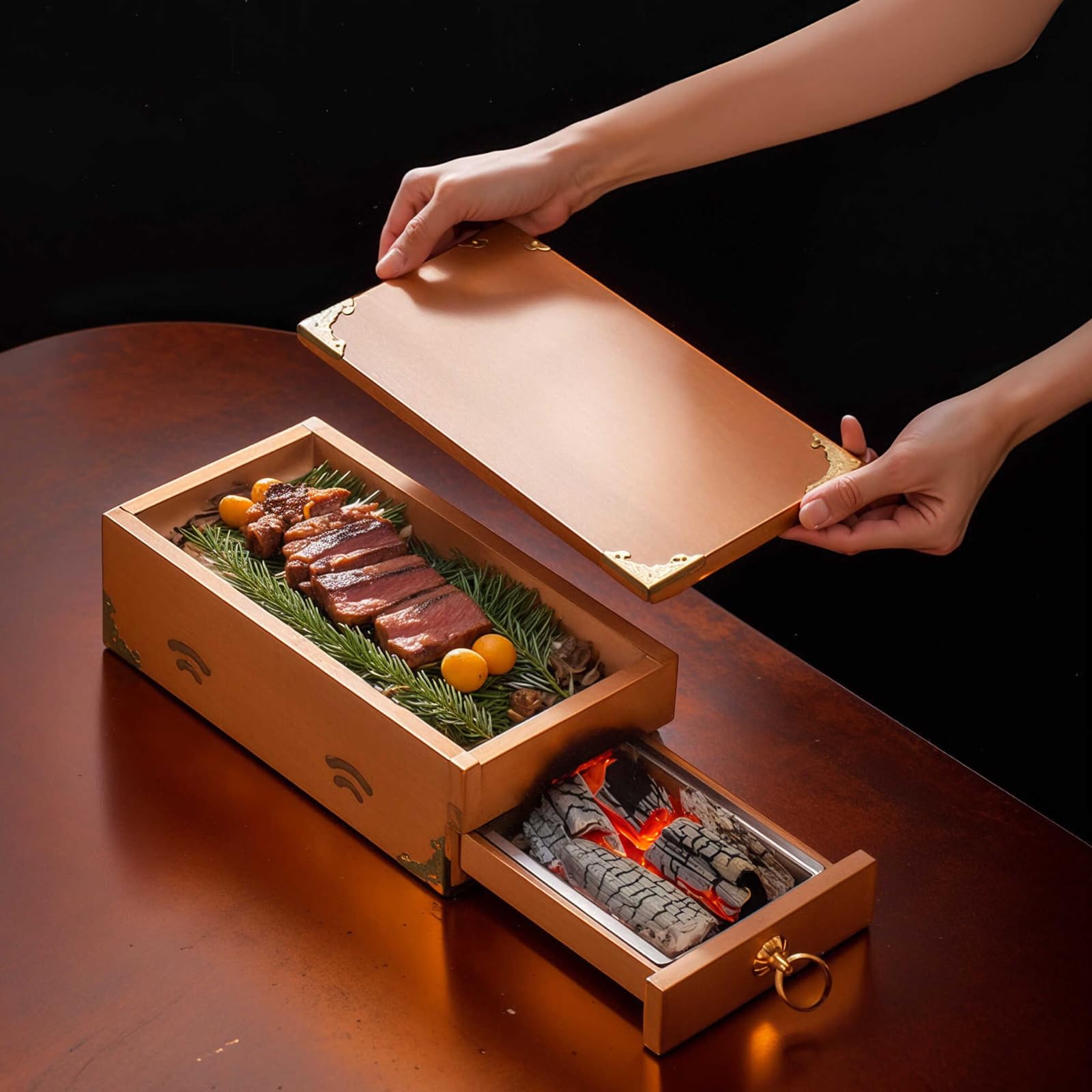 BBQ Smoker Box für Gas- und Holzkohlegrills, Räuchergeschmack, ideal für Steaks, Fleisch, perfekt für Restaurants, Clubs, Grillbegeisterte (kleine Größe)