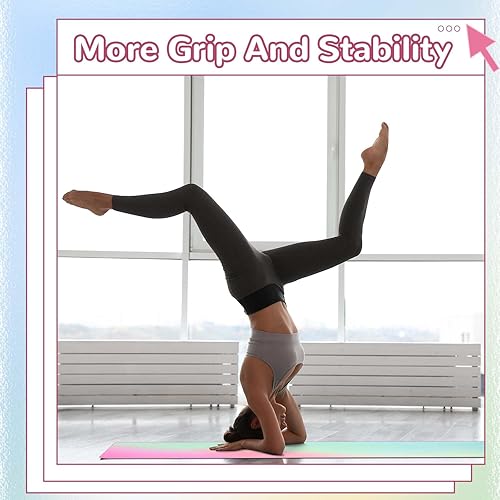 Miniatura 6 de Peryiter Toalla de yoga caliente, toalla de yoga con punto de agarre de microfibra antideslizante absorbente de sudor para pilates y fitness, 72 x