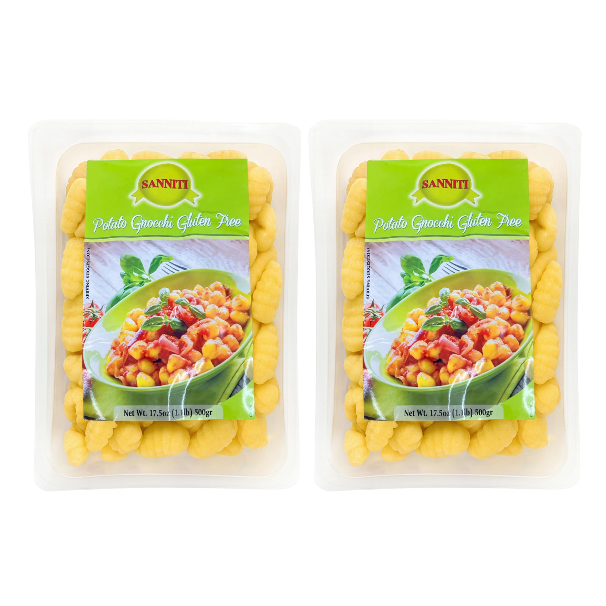 Sanniti Gluten Free Italian Pasta (Pack of 2) (Potato Gnocchi, 17.5 oz)