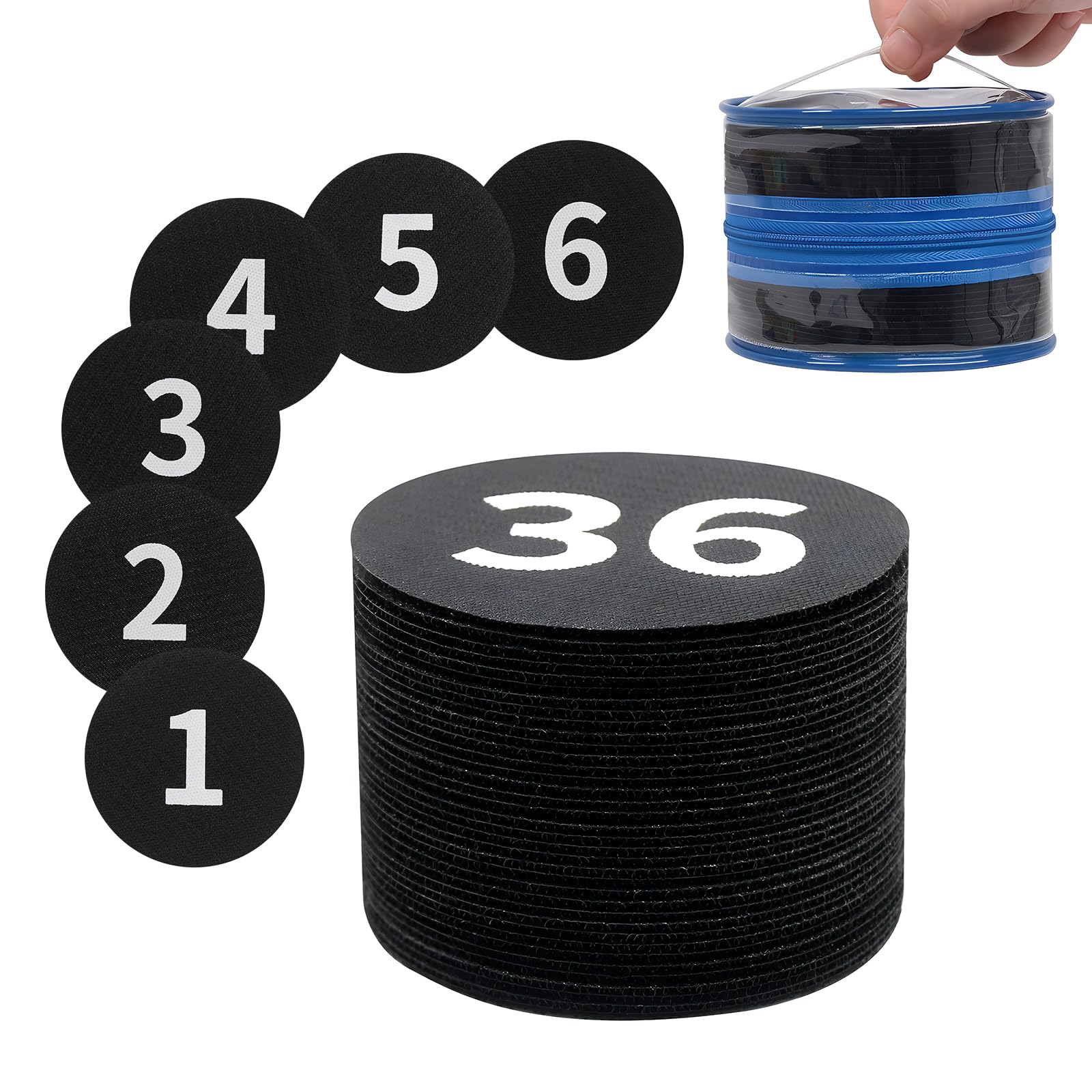 Black Carpet Spots Markers for Classroom - ForTomorrow 36 Pcs 4 Inch Floor Sitting Dots with Numbers for Preschool Kindergarten Elementary