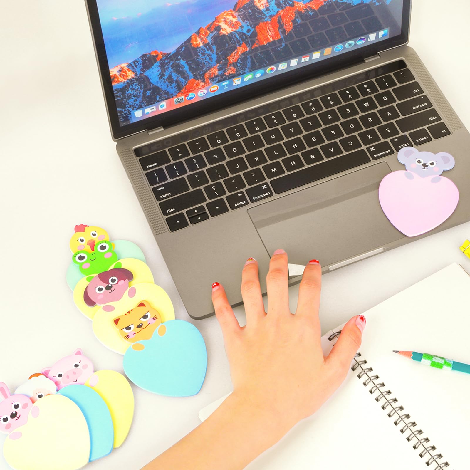 200 Foglietti Adesivi Animali - Blocchetti Memo Colorati Per Bambini