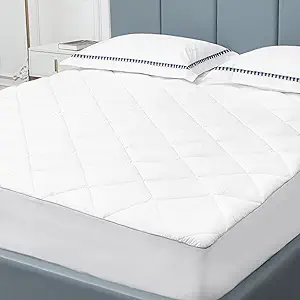 Sunflower King Mattress Pad Cover, Cotton Mattress Cover Hypoallergenic, Extra Deep Pocket 18"-22" Quilted Mattress Protector King Size Thin Version, Soft Breathable and Noiseless