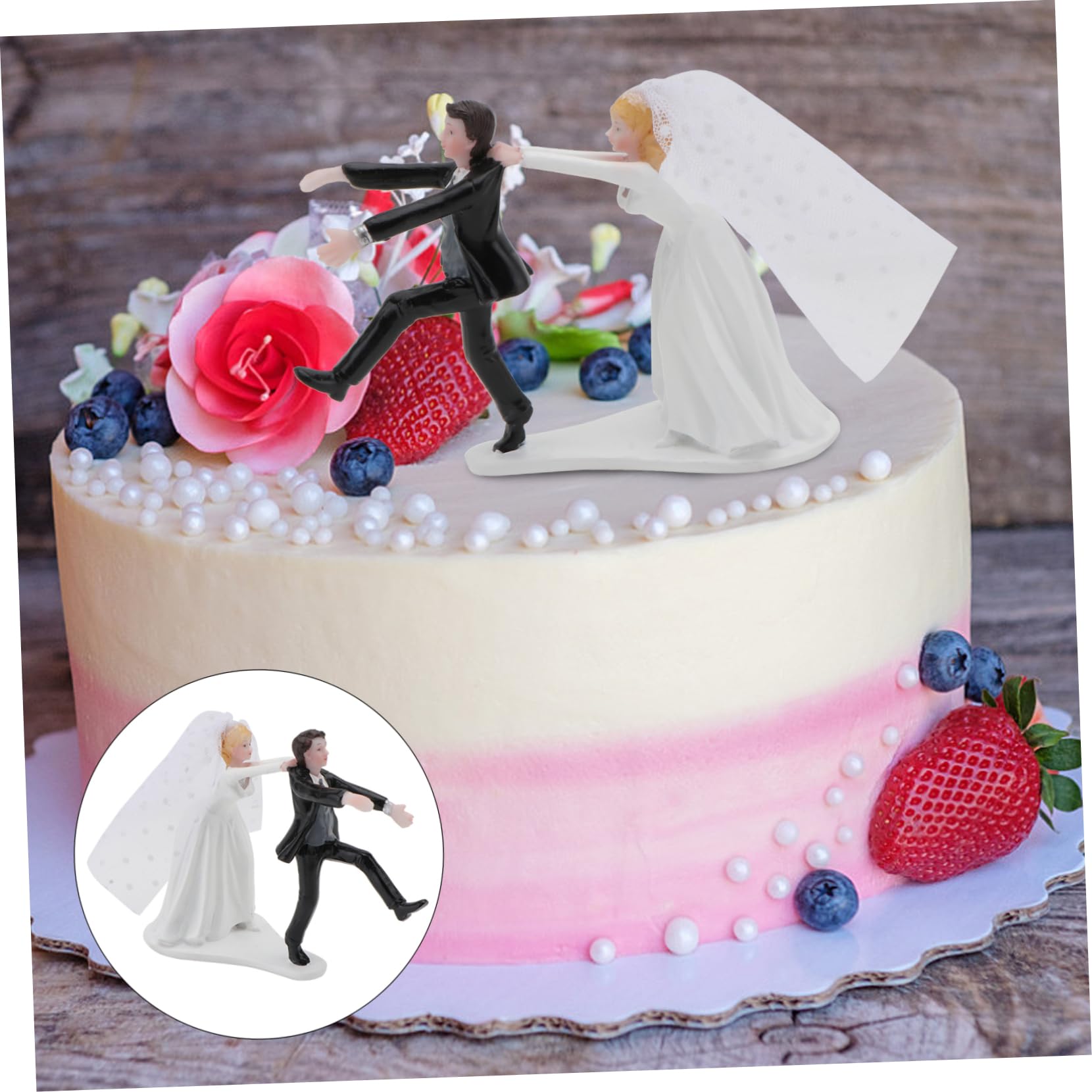 Ciieeo 2 Stk Kuchenpuppe Kuchen Dekorative Puppe Braut Bräutigam Statue Hochzeitspaarfiguren Hochzeitstorte- Braut Bräutigam Figuren Entzückende Puppe Gefälscht Colorful Harz
