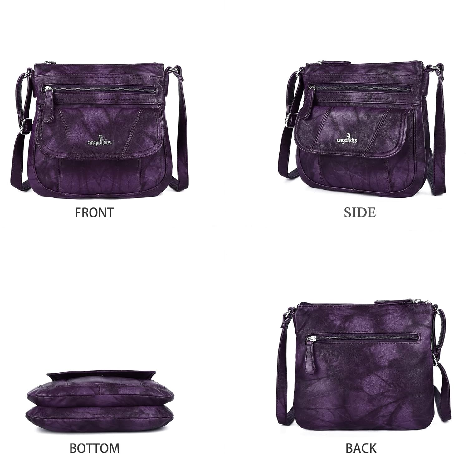 Angelkiss Small Womens Crossbody Bag Leather Shoulder Purse for Women Hobo Bag with Adjustable Shoulder Strap - Image 5