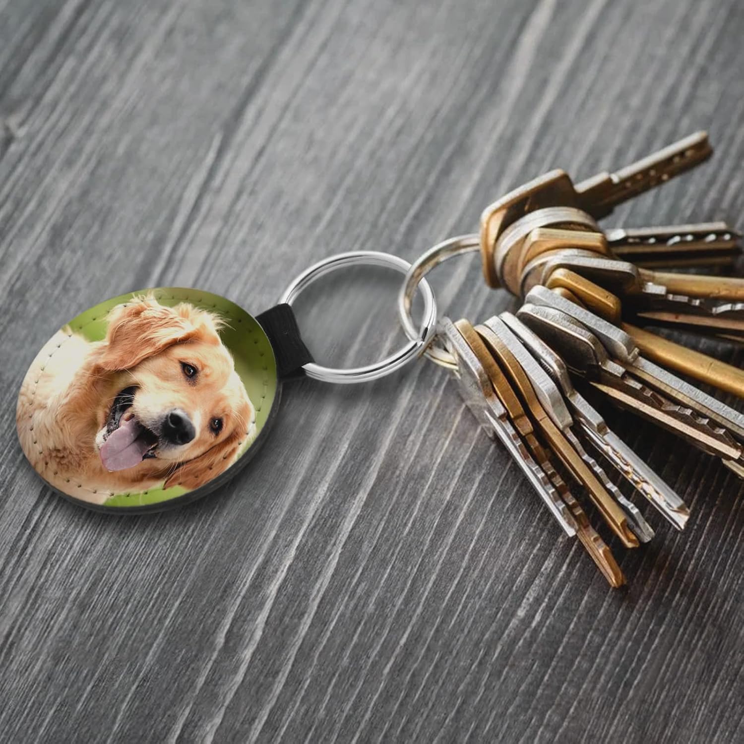 JEUIHAU 15 PCS Sublimation Keychain Blanks, Round PU Leather Sublimation Keychains Heat Transfer Keyring for Pendant Ornament Making, Present Making, White - Image 6