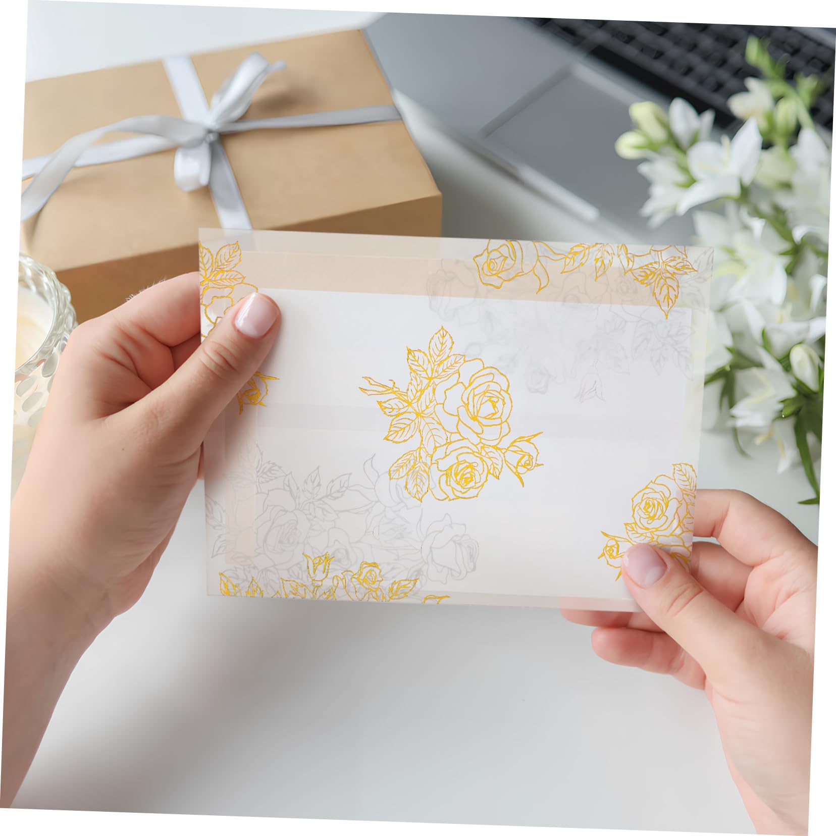 50 Pezzi Buste per Inviti in Carta Colorata e Kraft Durevoli per Partecipazioni Matrimonio Compleanni con Chiusura Facile e Design Raffinato