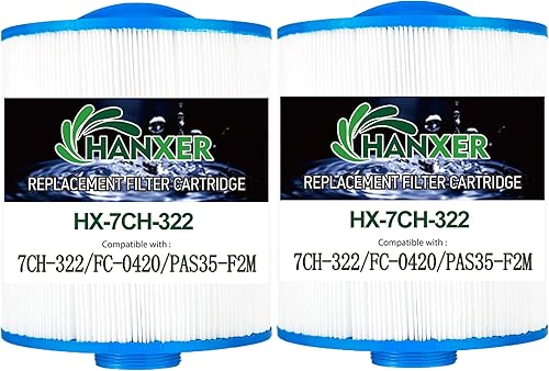 HANXER Cartucho de filtro de spa que reemplaza a Unicel 7CH-322, PAS35-F2M, Filbur FC-0420, SD-00036, Darlly 70321 Top Load-Coleman Spas, 32 pies