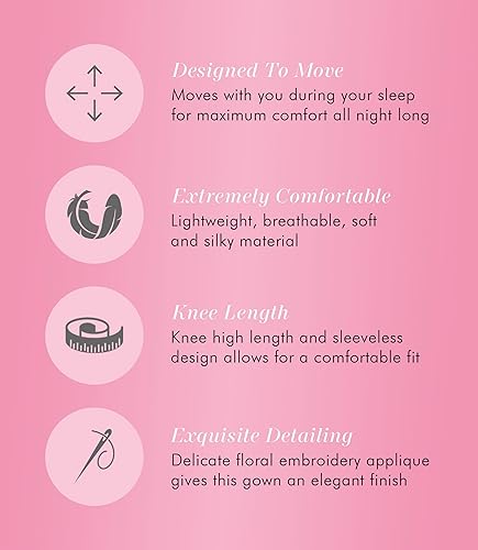 Miniatura 4 de Exquisite Form Women's 30107 Nylon Tricot Sleeveless Short Knee Length Nightgown