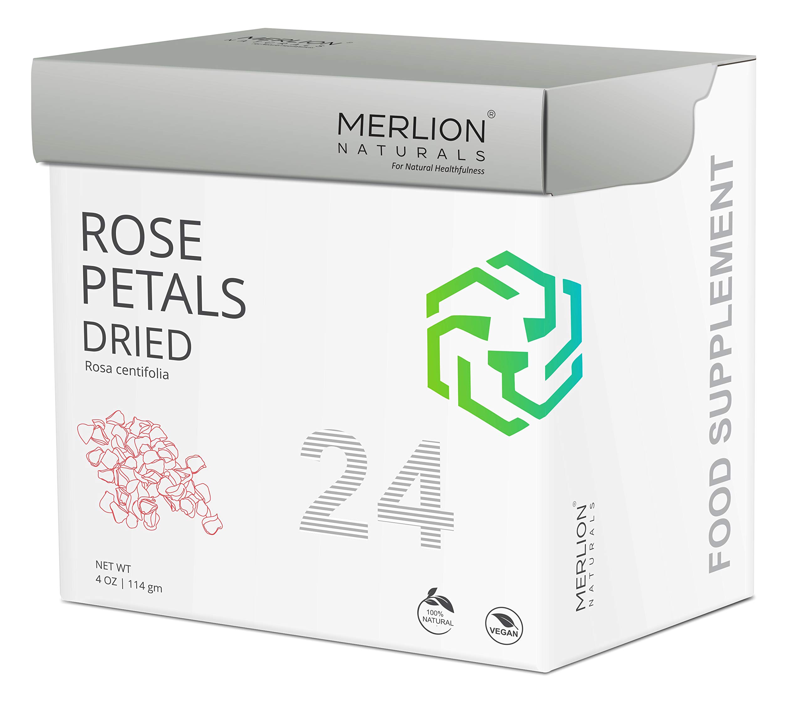 Rose Petals Dried by Merlion Naturals | Rosa centifolia | 114gm/ 4OZ | 100% Natural