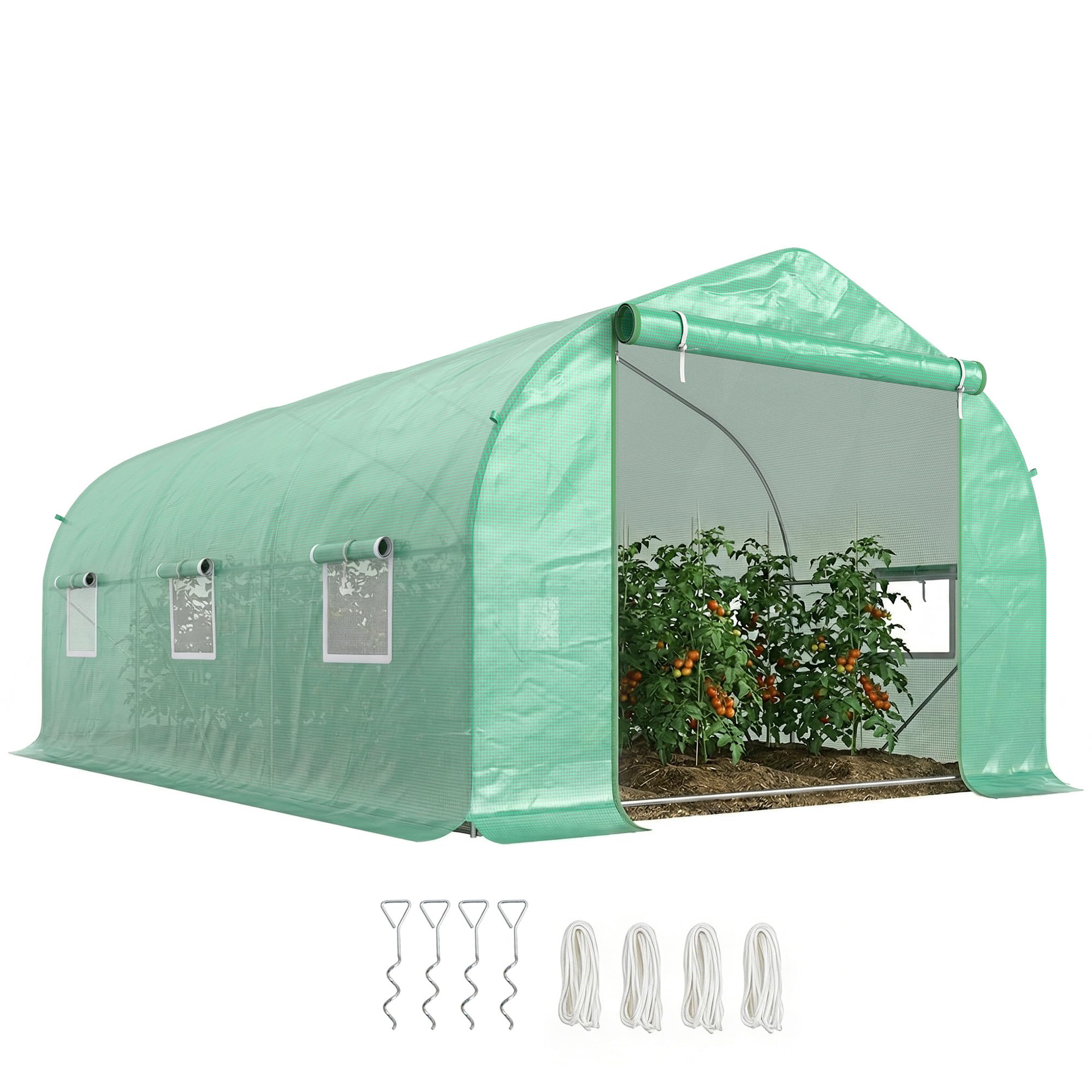 Homcom - Invernadero caseta 450 x 300 x 200 Jardin terraza Cultivo de Plantas semilla