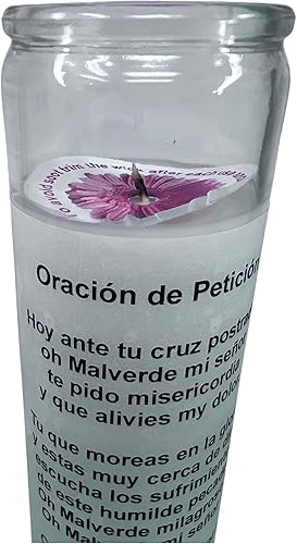 Miniatura 4 de Vela blanca de oración sin perfume el generoso vandit .Veladora de rezo Jesús Malverde oración de protección al reverso en español