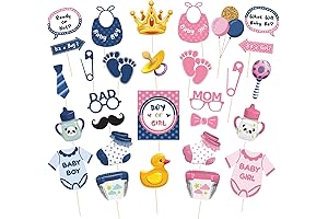 Complete Gender Reveal Photo Booth Props Kit (29 pcs)