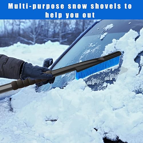 Miniatura 6 de Cepillo de nieve de 25 pulgadas y raspador de hielo, cepillo desmontable para automóvil con cómodo agarre de espuma para limpiar la nieve y las