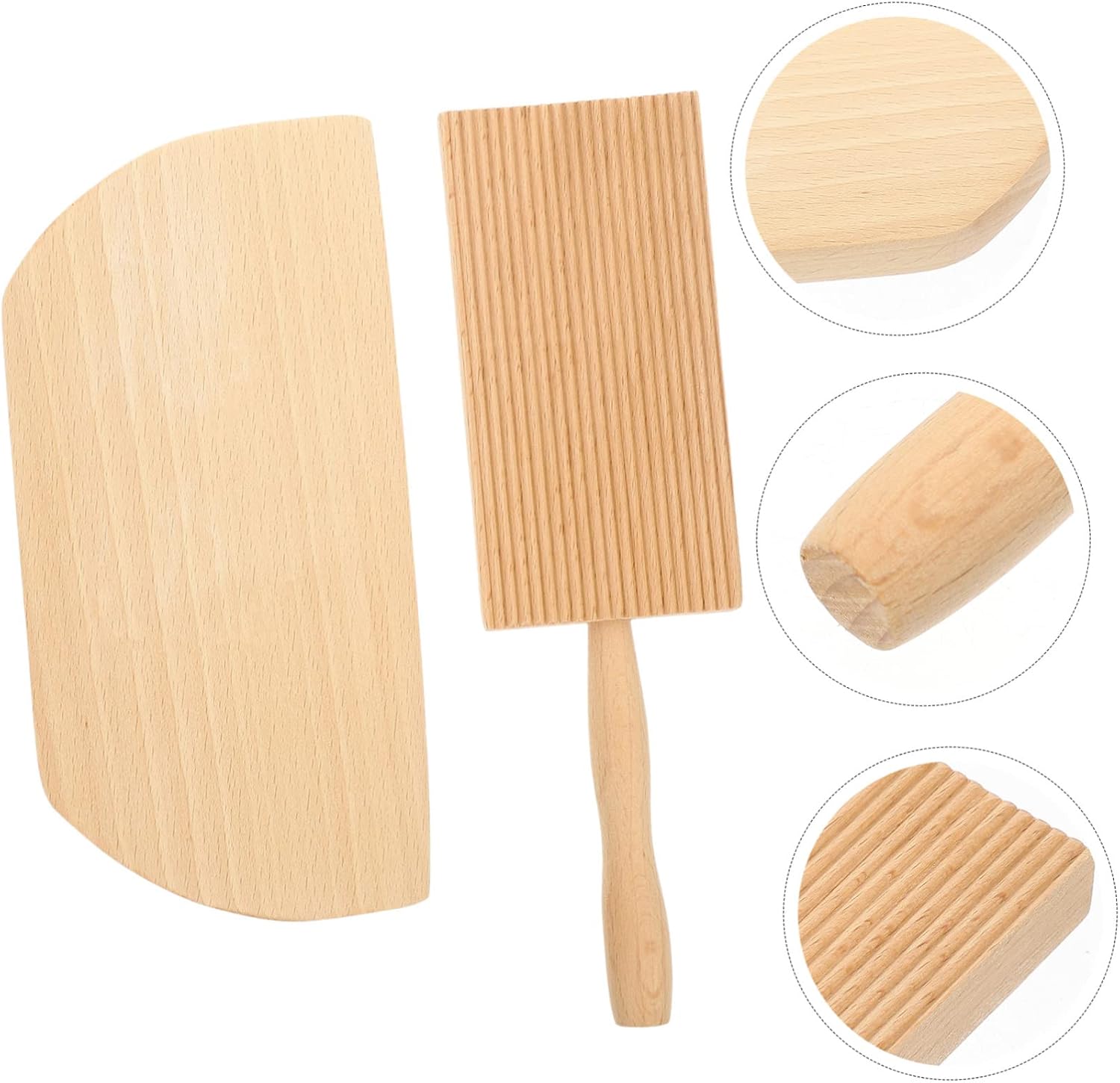 BESTOYARD 2pcs Gnocchi Board Set Wooden Gnocchi Makers with Dough Scraper for Homemade Pasta and Dumpling Wrappers Convenient Kitchen Tools for Baking Lovers image 5