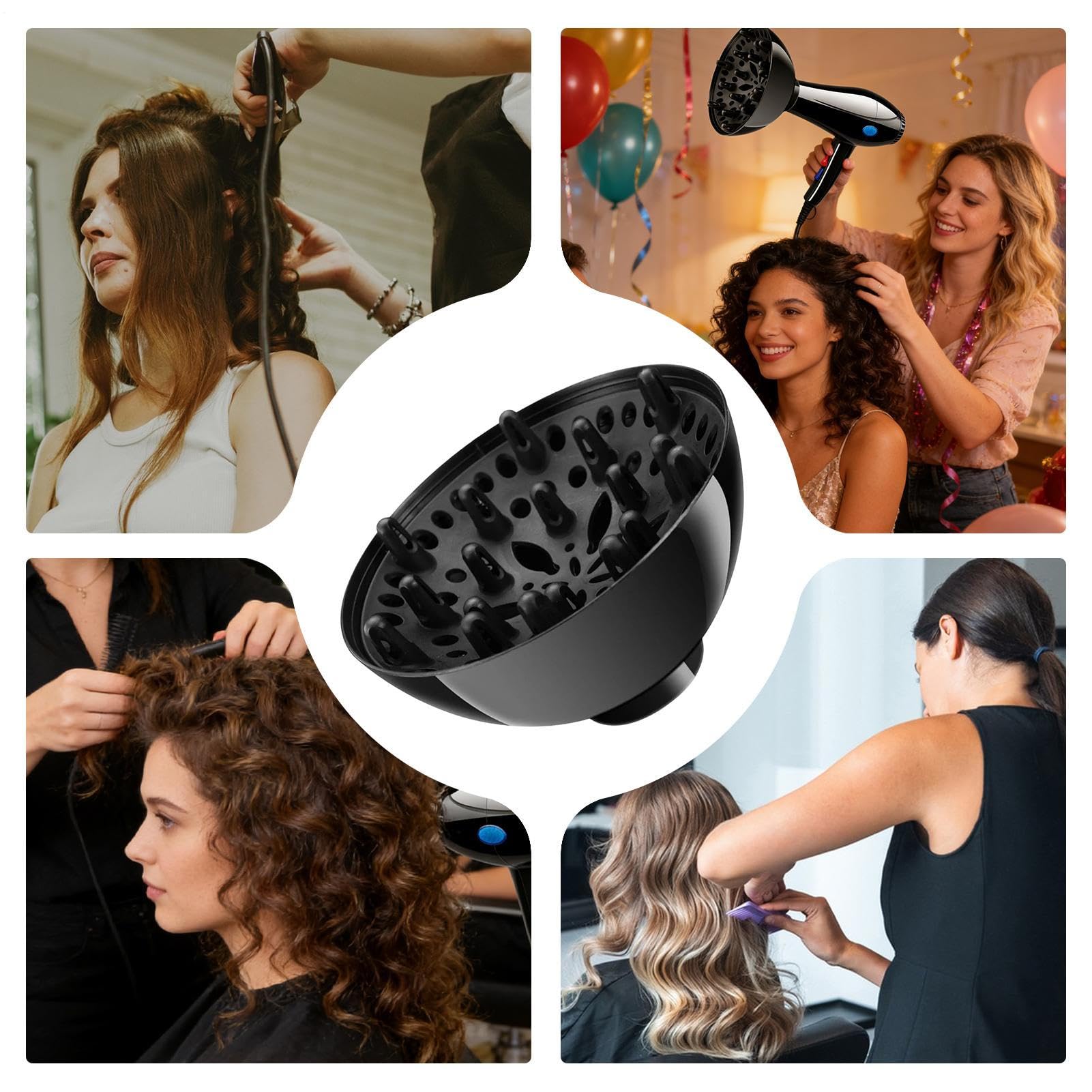 Accesorio de Peine para secador de Pelo, Boquilla Universal Tradicional Profesional para secador de Pelo, Peine para peinar, soplar, lacio y Grueso, se Adapta a secadores de Pelo de 4,3 a 4,5