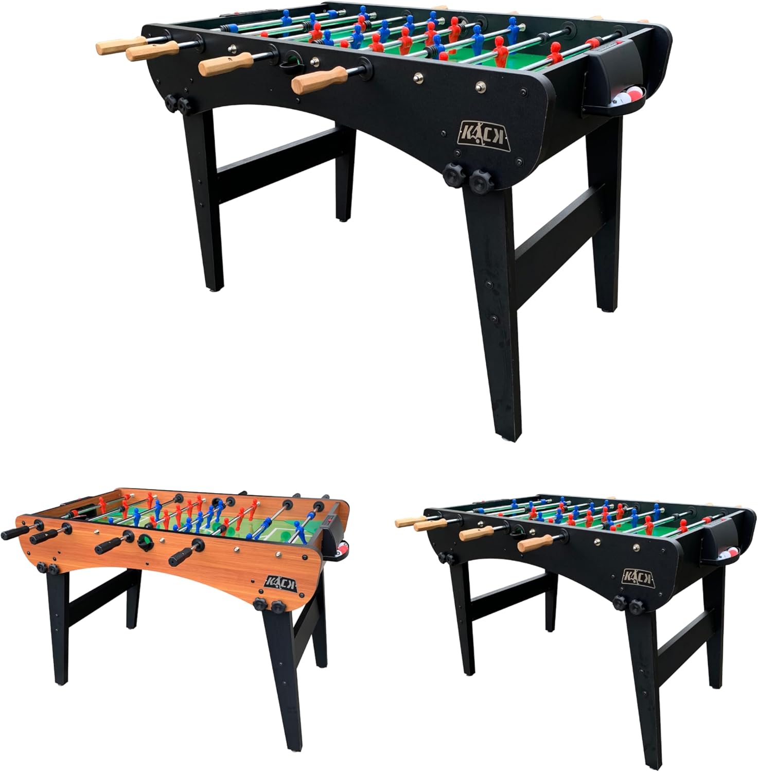 KICK Phoenix 55" Folding Foosball Table – Full-Size Indoor Foosball Table for Adults – 6 Foosballs, Telescopic Rods, No-Slip Wooden and Black ABS Handles, Scratch-Proof Finish
