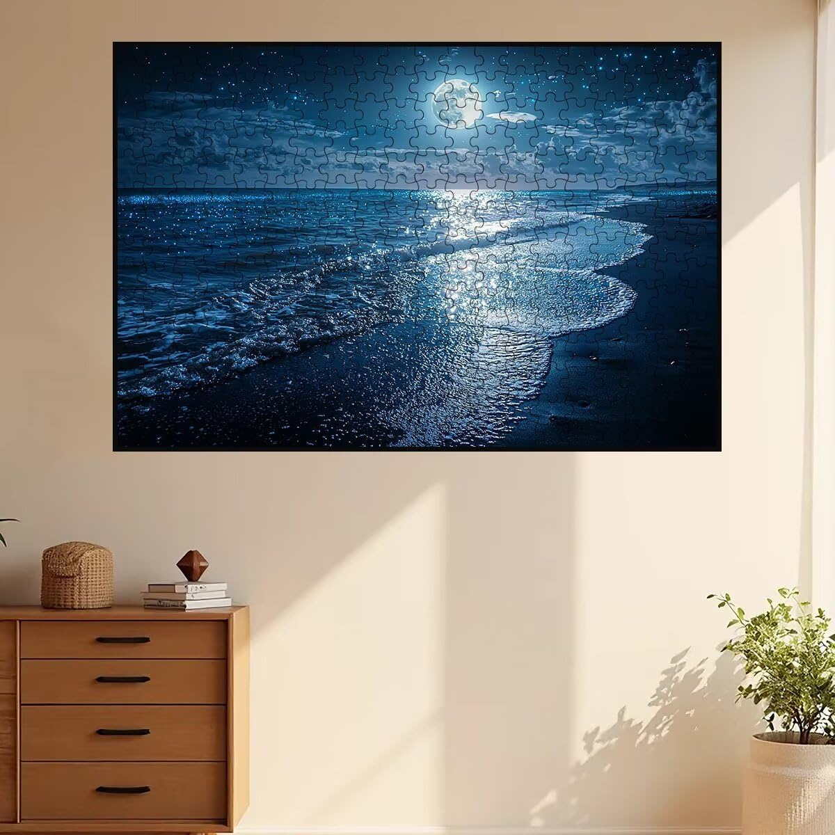 Puzzle 2000 Pezzi Spiaggia, Puzzle Luna per Adulti, Puzzles in Legno Intrattenimento Creativo, Divertimento, Puzzles Educativi Classici con Confezione di Alta Qualità Idea Regalo Donna Decor -2736