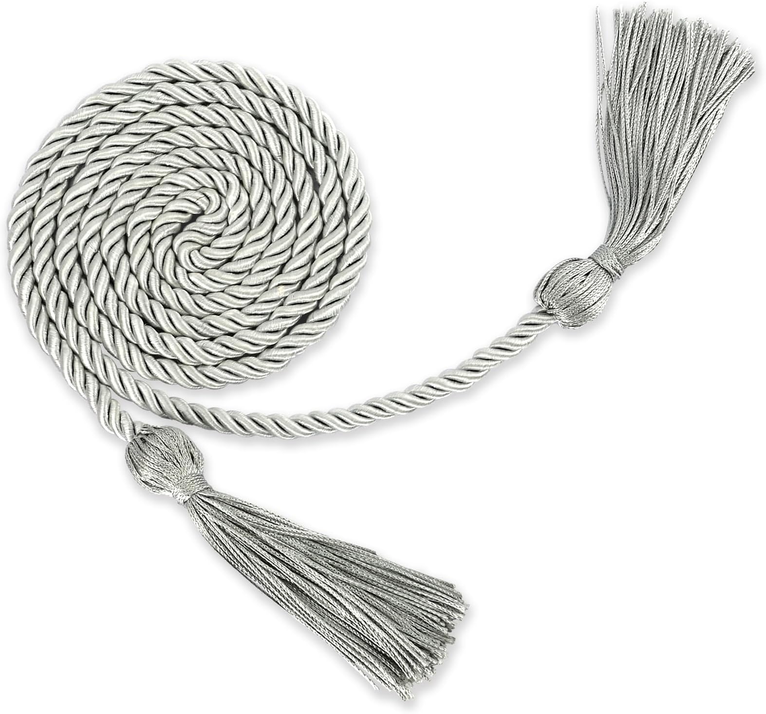 Honor Cords Graduation Cords 2026 Silver Honors Cords for Graduation Ropes Honors Cords Graduation Accessories 67" Long Braided Cords for 2026 Graduation Decorations Bachelor Gown