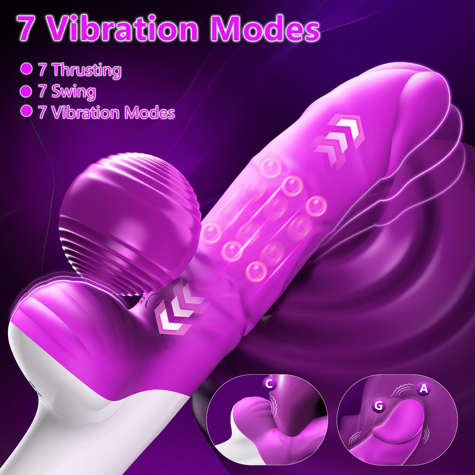 HIVEFUN Vibratoreper Donna Professionale, Vibratore Sex Toys con 7 Modalità Oscillazione Modalità Vibrazione y Modalità Perle Mobili, Sexytoysys Donna Vibratoreper Donna Punto G Squirting Sex Toy