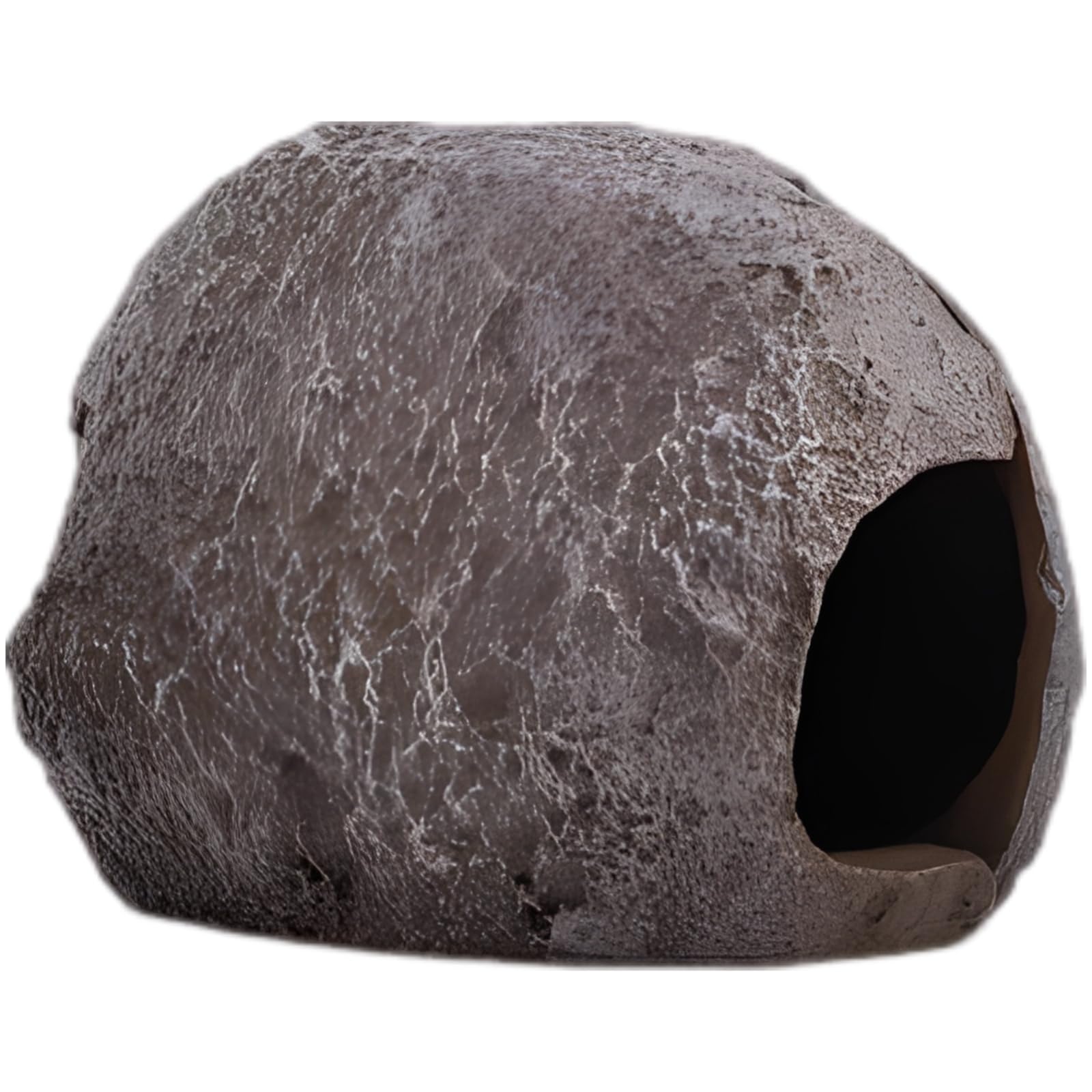 Aquarium-Höhle für Fische, 4,6 x 3,7 x 3,7 Zoll, Versteck mit Secure Grip für Aquarium, realistische Unterwassersteine für Garnelen, Harz-Deko für Buntbarsche und Bodenfische