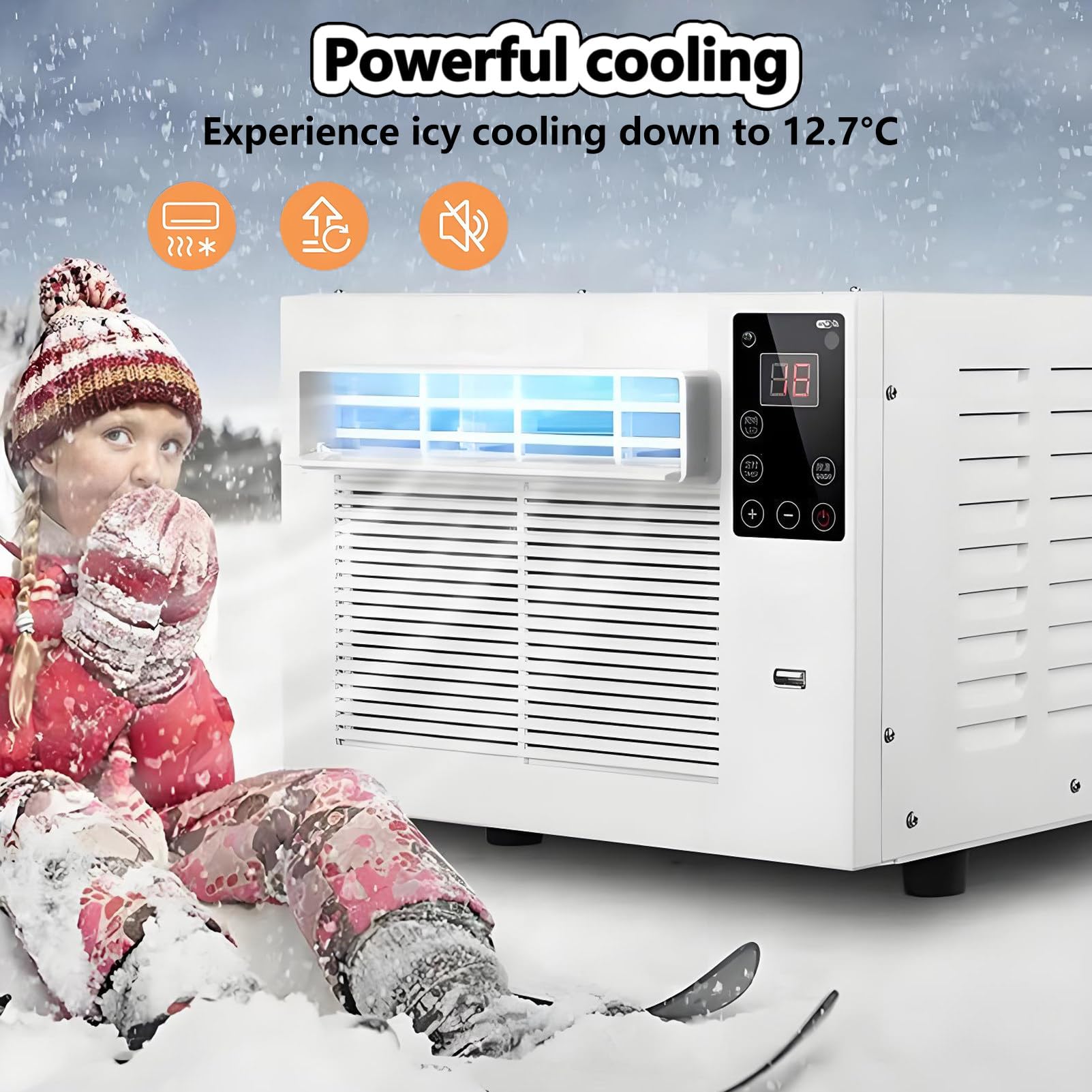 Mini Condizionatore d'Aria Portatile a Inverter 280 W Risparmio Energetico Telecomando Touch/Remoto Raffreddatore d'Aria Mobile Silenzioso con Timer 1 a 12 Oare Raffredda Fino 5-8㎡