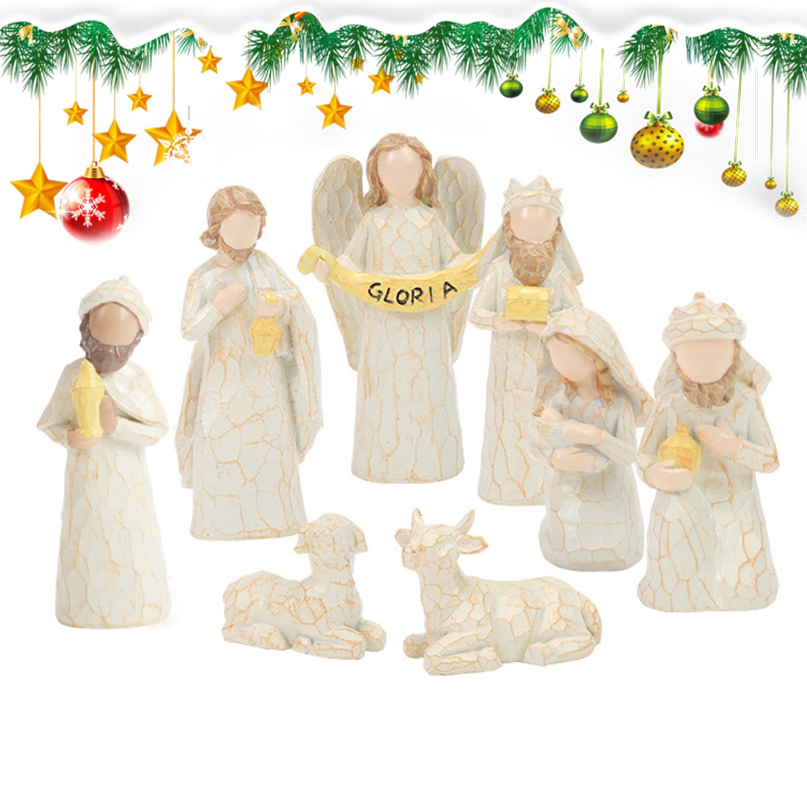 Decoración Navideña del Belén Figuras de Resina Decorativas para Exhibir