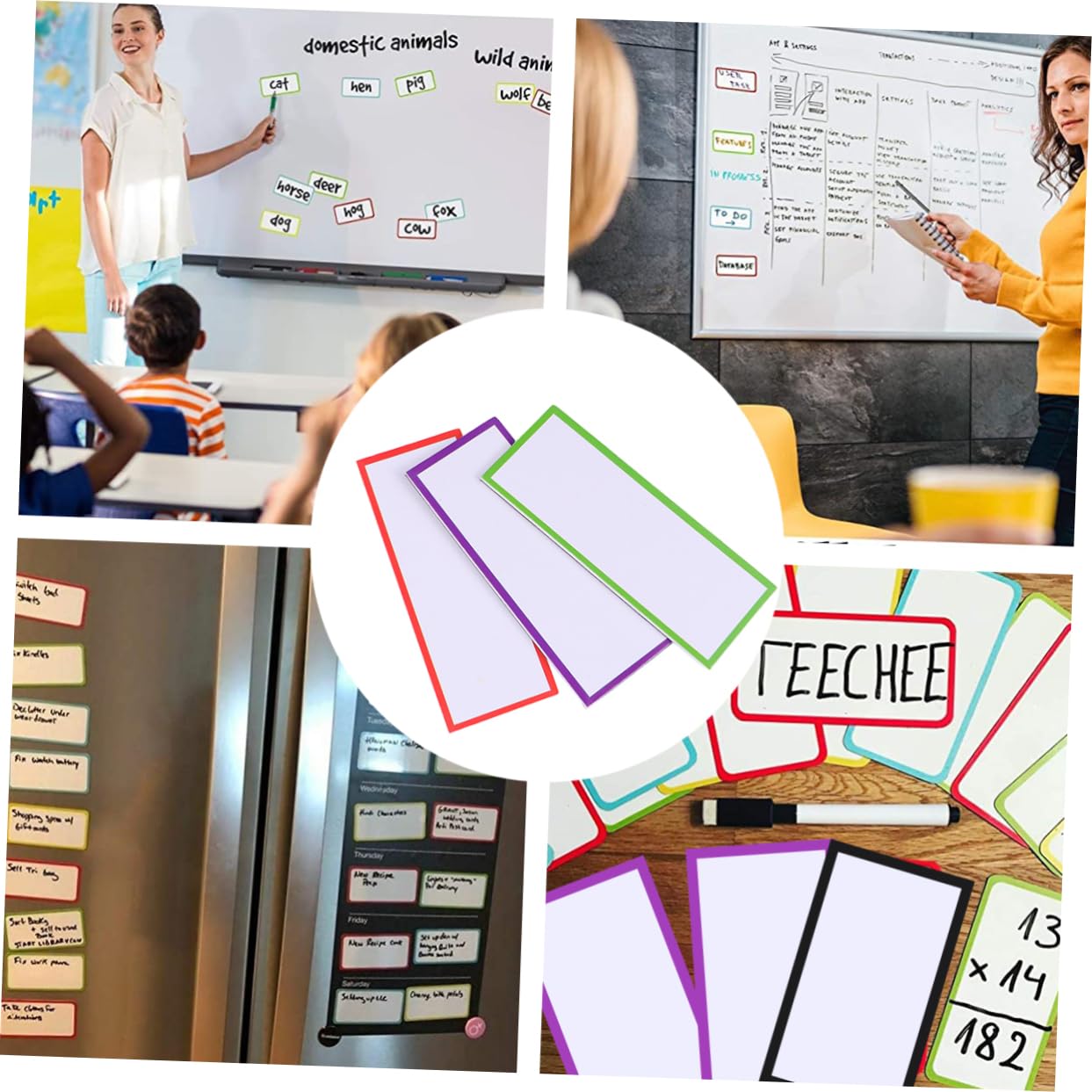 PLAFOPE Etichette Magnetiche Cancellabili a Secco per Ufficio Scuola Casa Adesivi Decorativi Etichette Riutilizzabili