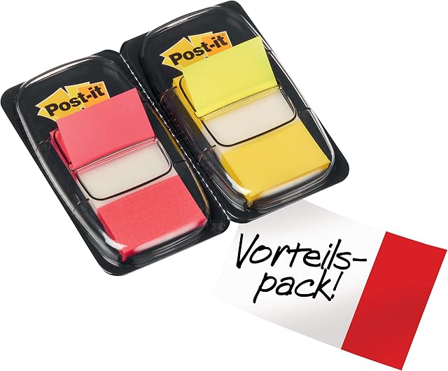 Post-it Index Flags 25mm Red & Yellow 2 x 50 Pk