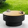 Garvee 26 Inch Smokeless Fire Pit, Fire Pits for Outside Wood Burning with Fire Poker, Mesh Lid, Cooking Grate, Cover, Portable Patio Bonfire Pit for Outside BBQ, Yard, Garden, Camping