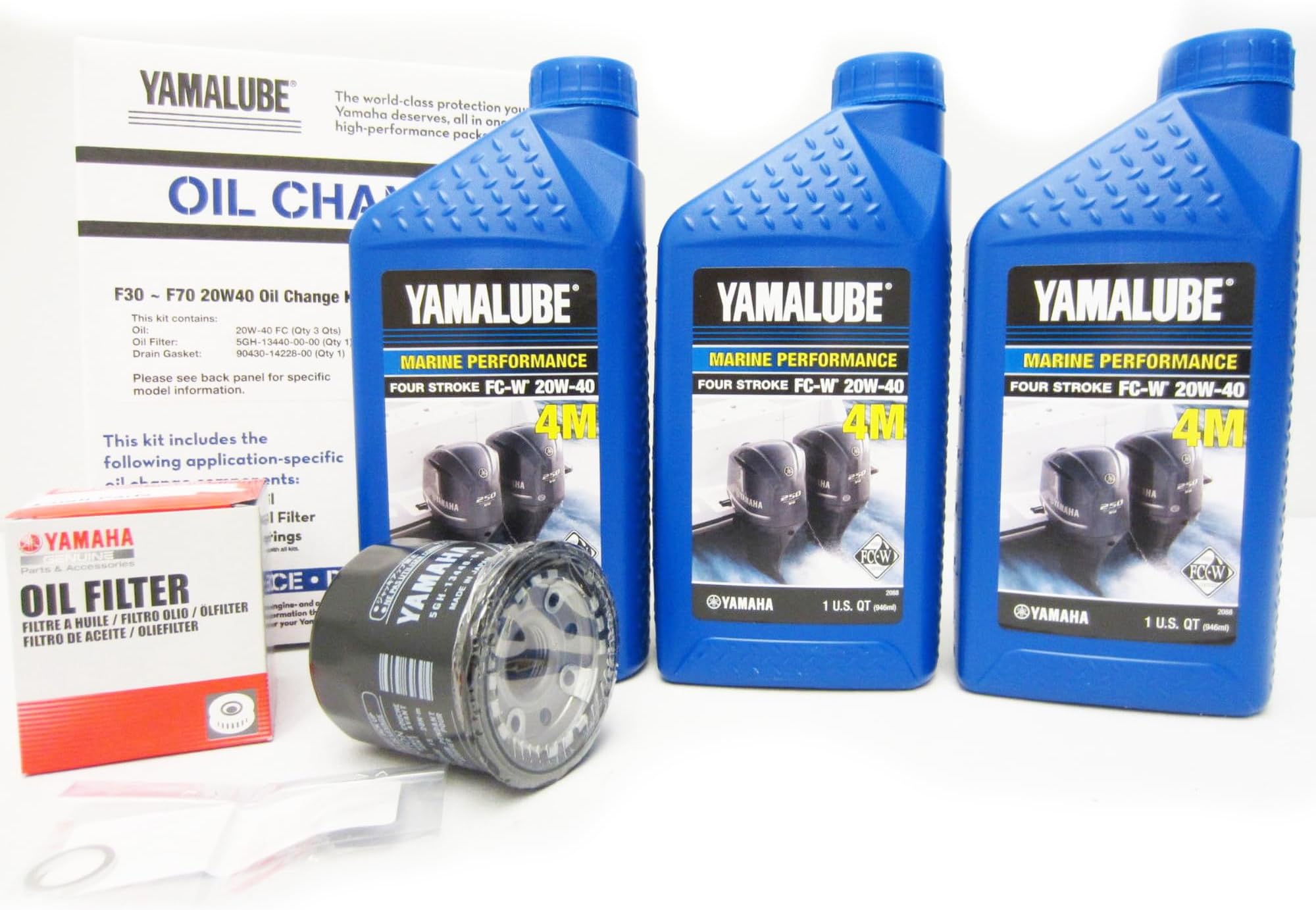 YAMAHA Yamalube Outboard Oil Change Kit 20W40 for F30 F40