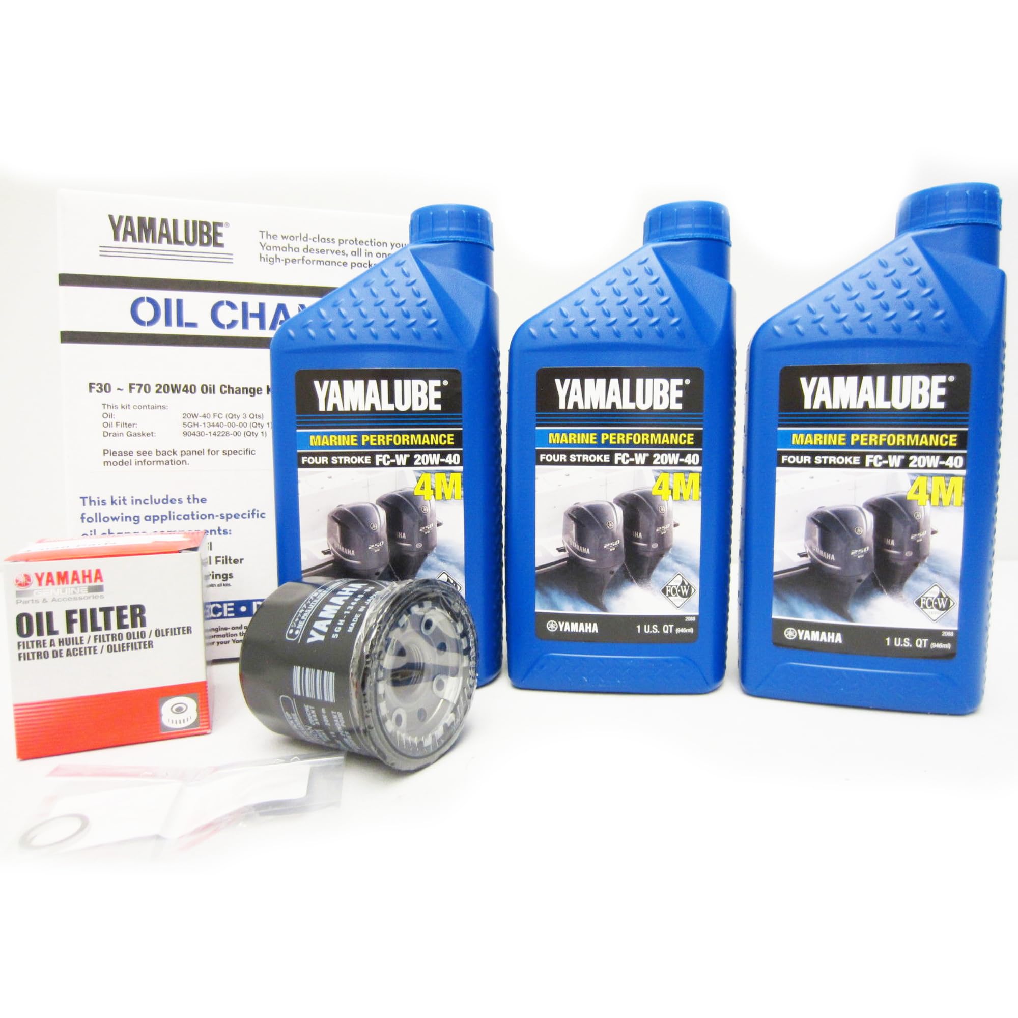 Amazon.com: Yamaha New OEM Yamalube 20W40 Oil Change Kit
