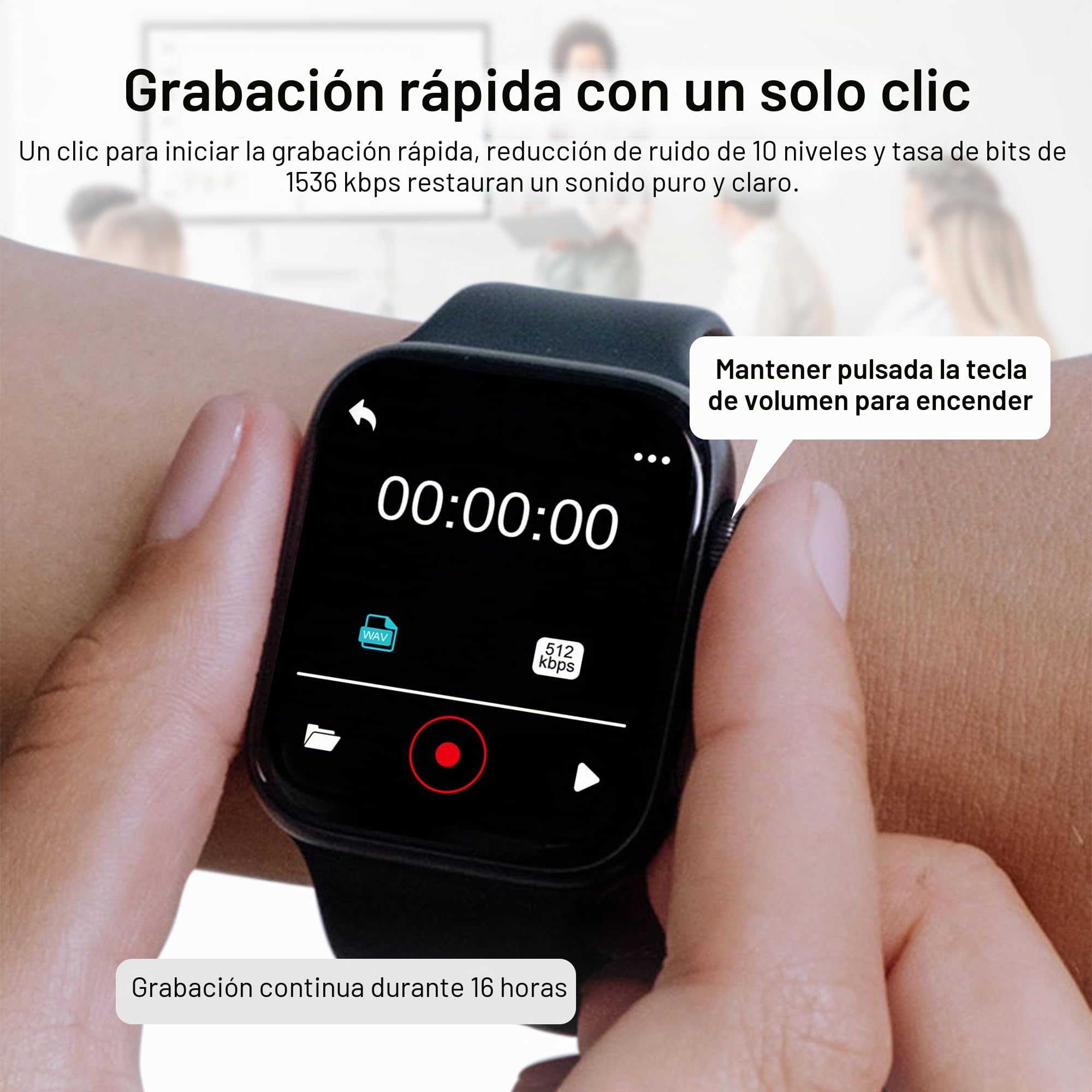 SWOFY Reproductor MP3 32GB Bluetooth 5.3, Pantalla Táctil, Pulsera Deportiva – Grabación HiFi, Rastreador de Fitness, para Carrera/Gimnasio (Negro)