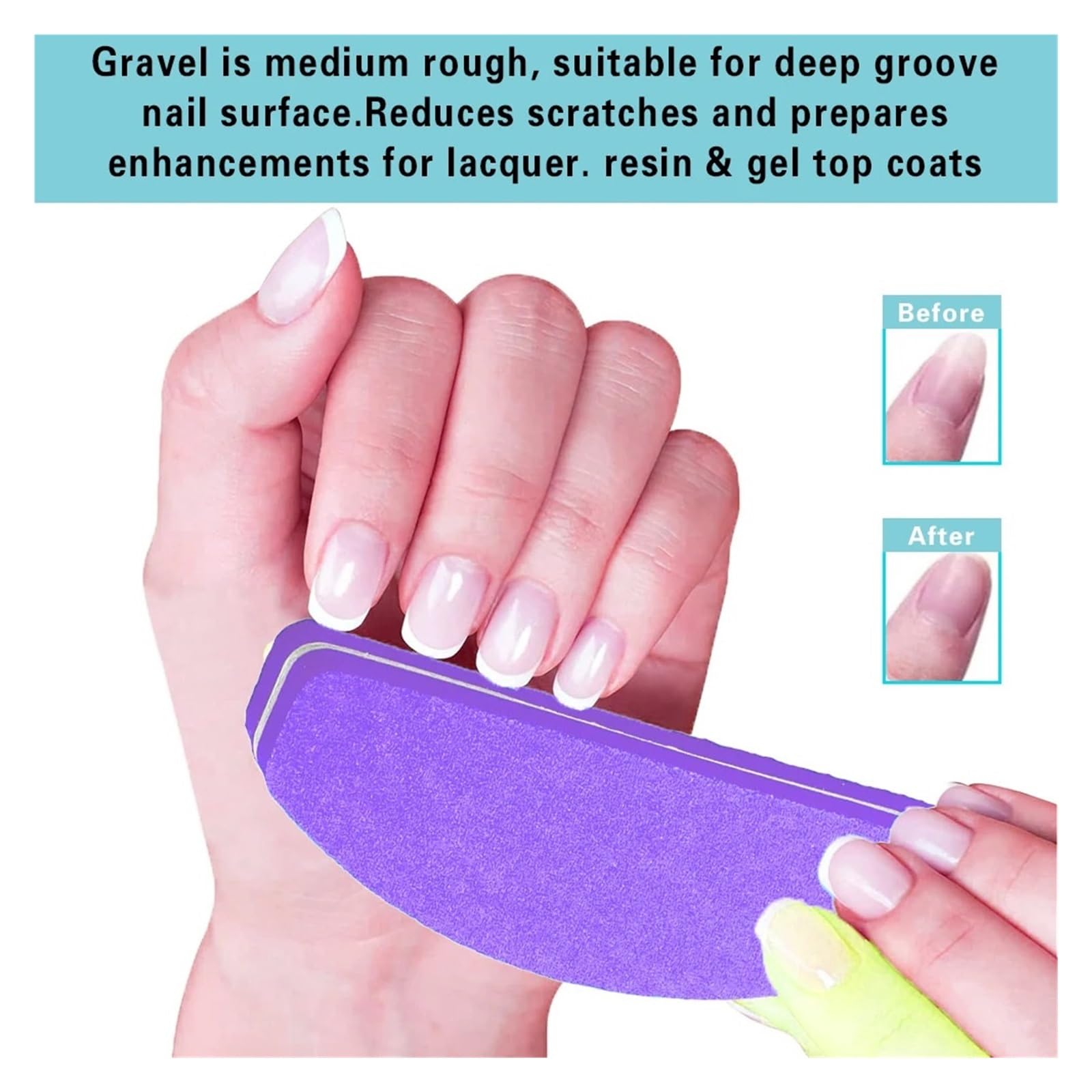 5 uds bloque de esponja lima uñas grano 180/240 púrpura pulidor Gel lijado herramientas manicura