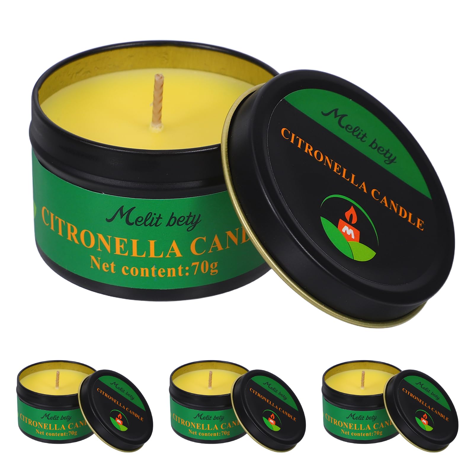 Vaguelly 4piezas Velas Perfumadas de Cera de Soja Vela Aromática para Exteriores Decorativa para Patio Jardín Camping Verano Barbacoa