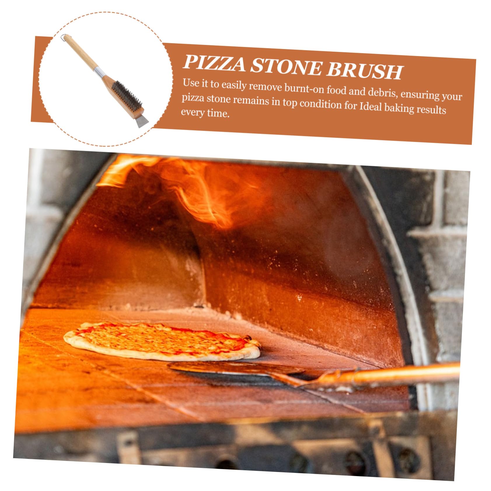 Happyyami Cepillo Raspador para Horno De Pizza Limpiador De Piedra Accesorio para Barbacoa Fácil Cocina