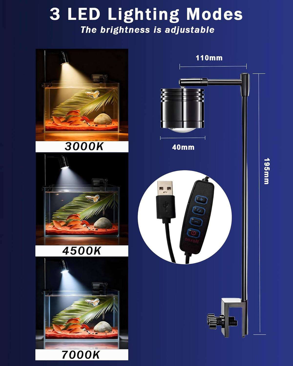 3 Gallon Fish Nano Glass Aquarium with Two Filters, Black