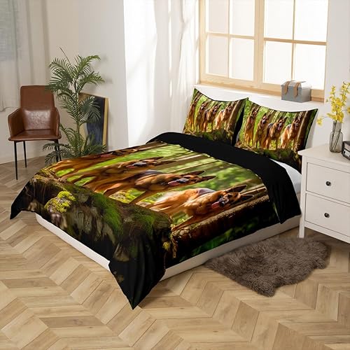 Miniatura 2 de Feelyou Juego de ropa de cama con diseño de pastor alemán para niños y adultos, funda de edredón de perro mascota amante de perros, decoración de