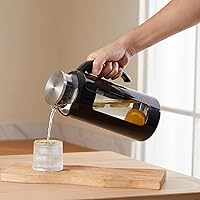 Vista 7 de Delove Glass Pitcher with Lid & Shatterproof Shell – Heat-Resistant Borosilicate Glass Jug, 2 L/68 oz with Handle & Spout – Perfect for Iced Tea