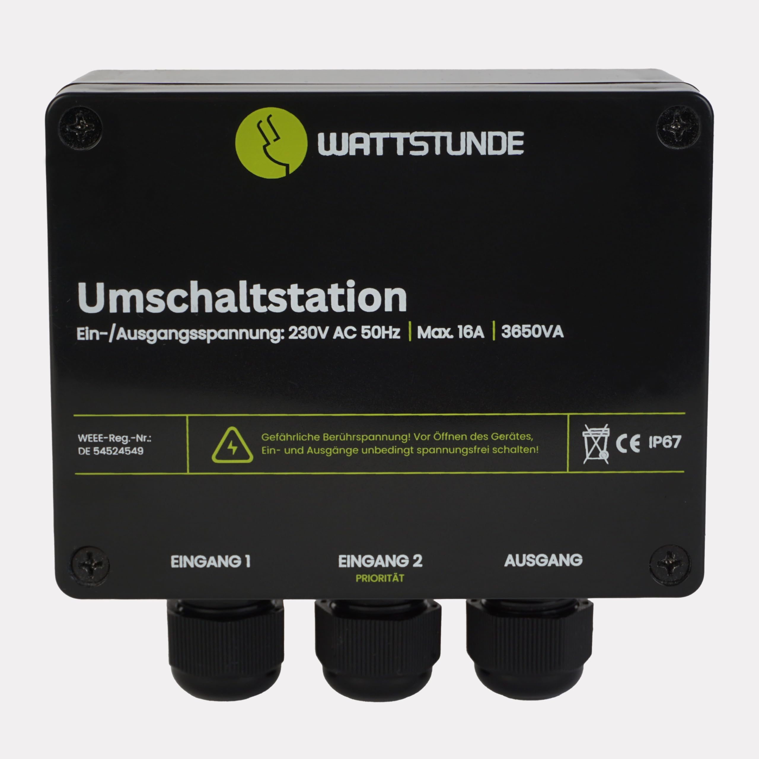 WATTSTUNDE NVS Umschaltstation 16A, Netzvorrangschaltung 230V für Wohnmobil, Caravan und Camper