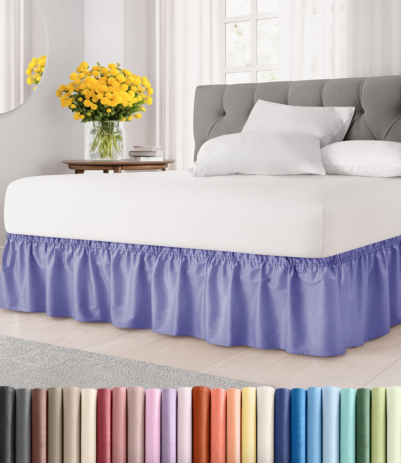 CGK Wrap Around Bed Skirt - College Dorm Room - 18" Inch, Twin/Twin XL