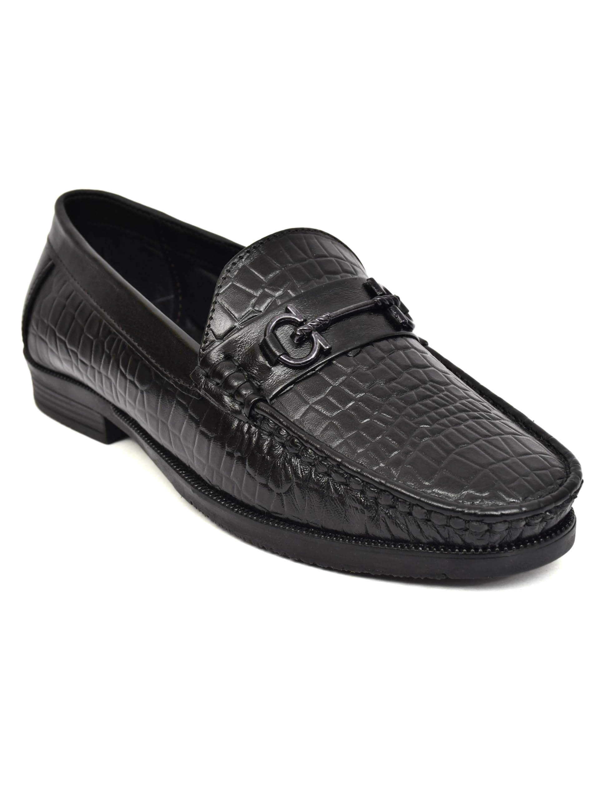 Men's Leather Crocodile Loafer Shoes | Premium Stylish Slip-On Footwear with Exotic Texture for Business & Casual Wear-image-33